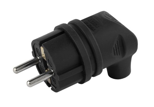 Вилка электрическая с заземлением угловая ЭРА V9-B-IP44 16А IP44 черный картинка 